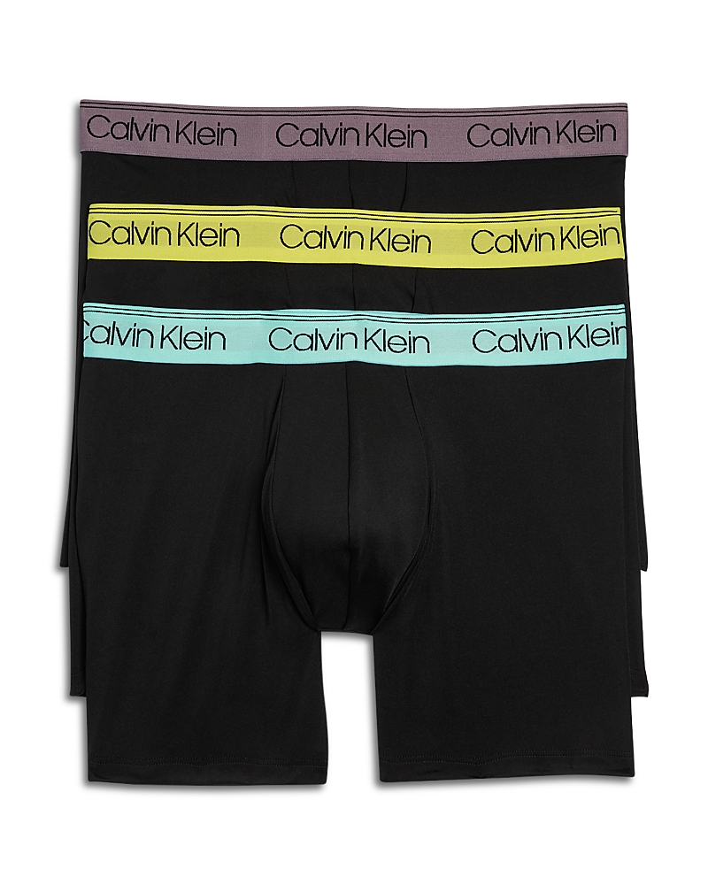 Calvin Klein Microfiber Stretch Wicking Boxer Briefs, Pack of 3