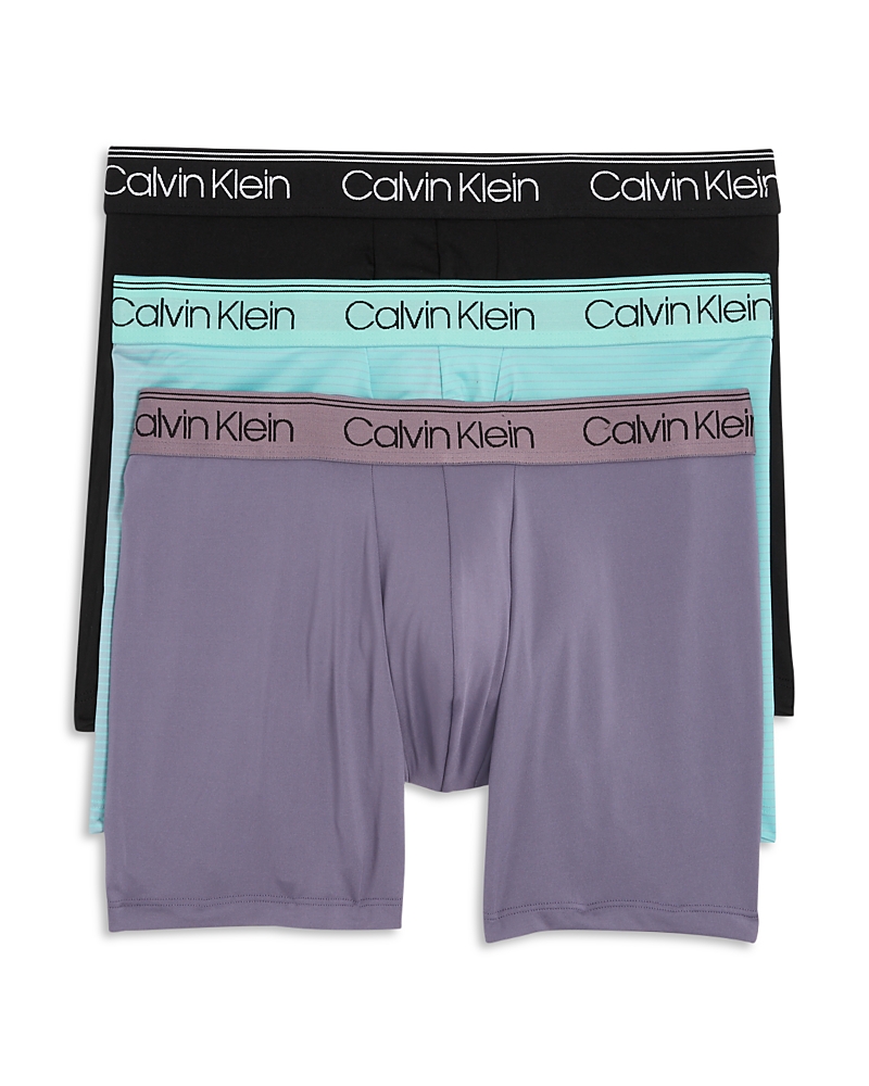Calvin Klein Microfiber Stretch Wicking Boxer Briefs, Pack of 3