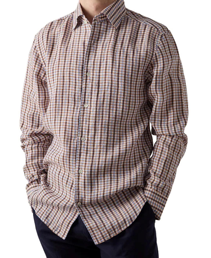 Robert Talbott Morgan Multi Check Linen Shirt