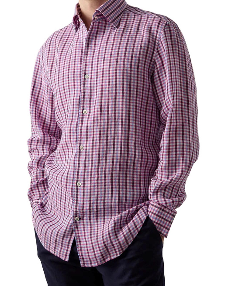 Robert Talbott Morgan Multi Check Linen Shirt