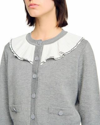 Contrast Collar Cardigan