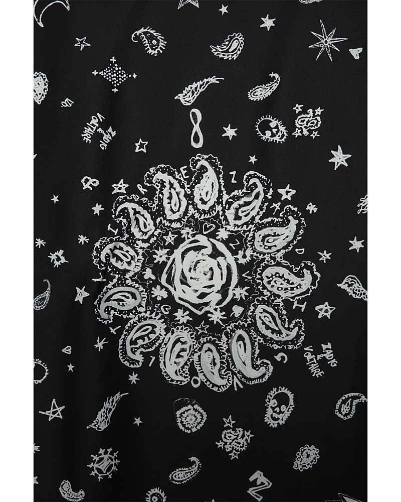 Zadig & Voltaire Bandana Print Mixed Silk Square Scarf In Black