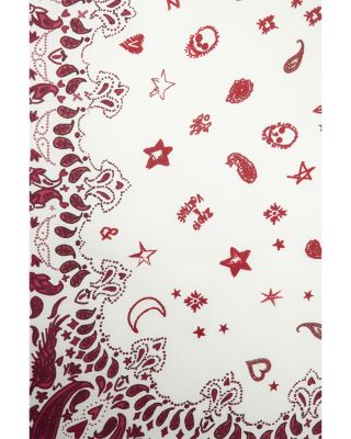 Bandana Print Mixed Silk Square Scarf