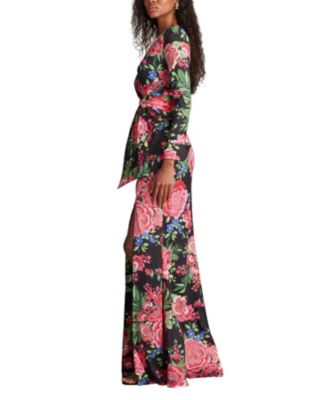 Talvo Floral Print Wrap Gown
