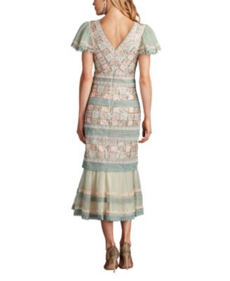 Belle Sequin Lace Panel Midi Dress