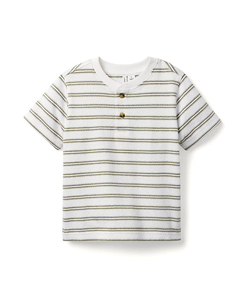 Janie And Jack Boys' Stripe Henley T-shirt - Little Kid, Big Kid In Gray