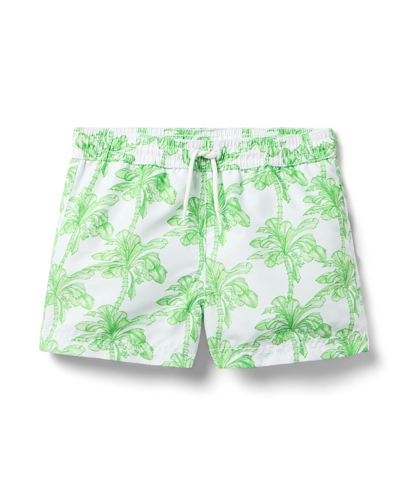 Janie And Jack Boys' Printed Swim Shorts - Little Kid, Big Kid In Green