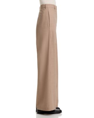 Bi Stretch Wool Blend Wide Leg Pants
