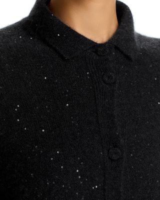 Sequin Knit Button Front Shirt