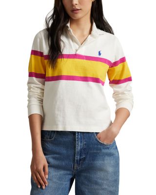Color Blocked Cotton Jersey Rugby Shirt