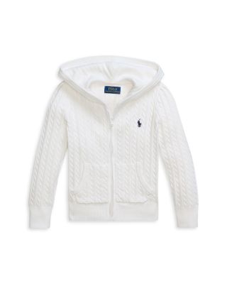 Girls' Mini Cable Cotton Full Zip Hoodie - Little Kid