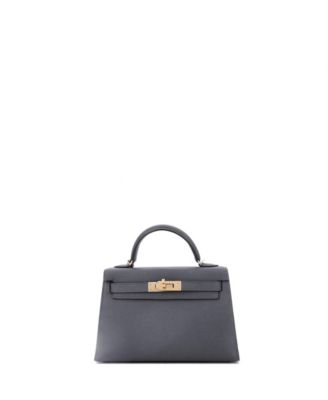 Pre-Owned HERMÈS - Kelly 20 Handbag Grey Epsom with Permabrass Hardware