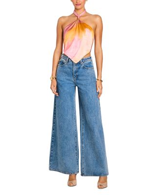 Jamie Printed Brushstroke Halter Top