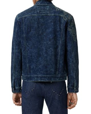 Anthony Regular Fit Embroidered Denim Trucker Jacket  