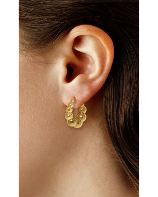 Tapered Ball Small Hoop Earrings in 14K Yellow Gold