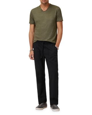 Wooster Slim Fit V Neck Linen Tee  