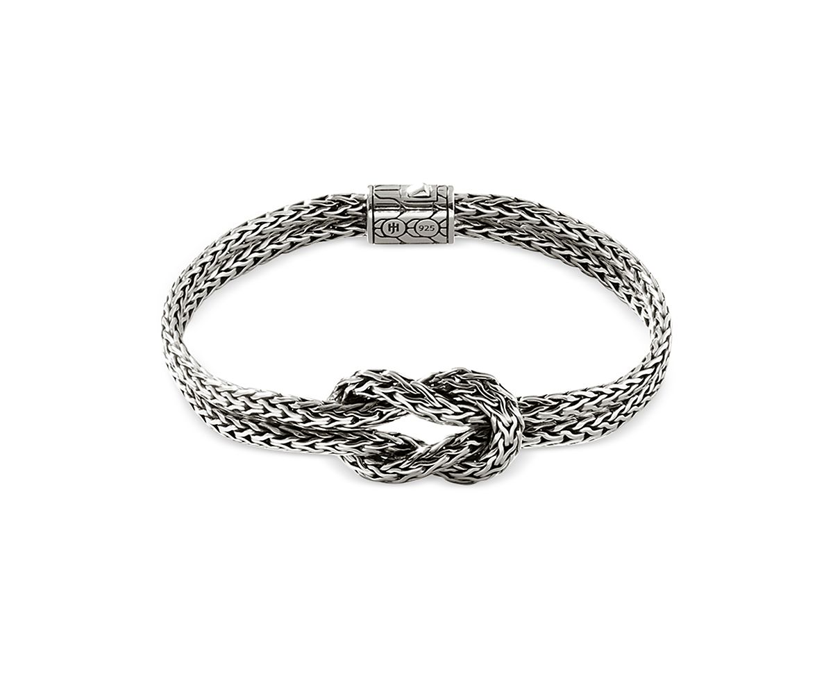John Hardy 14K Yellow Gold & Sterling Silver Love Knot Woven Chain Statement Bracelet
