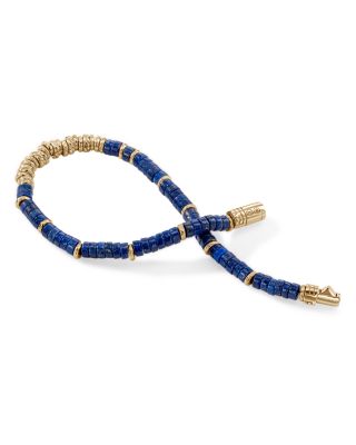 14K Yellow Gold Heishi Lapis Lazuli Bracelet