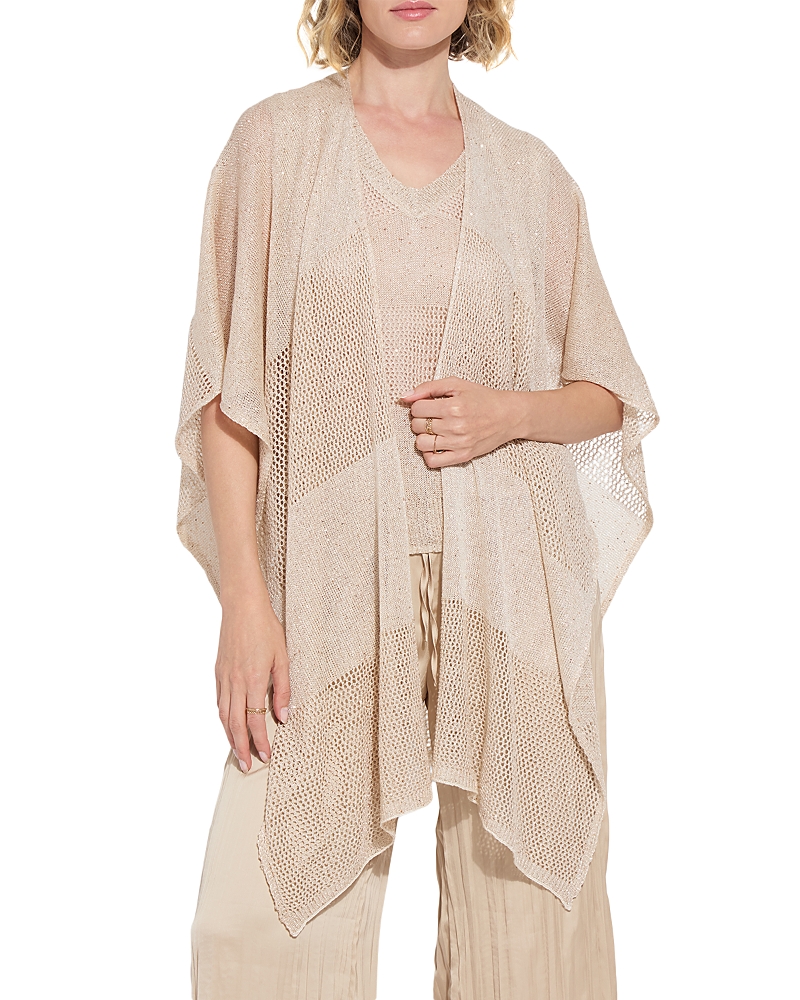 Lyssé Riva Mesh Sequin Shrug In Neutral