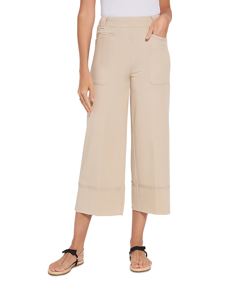 Lyssé Analia Wide Leg Denim Jeans In Linen Beige In Neutral