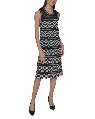 Sleeveless Chevron Knit Dress