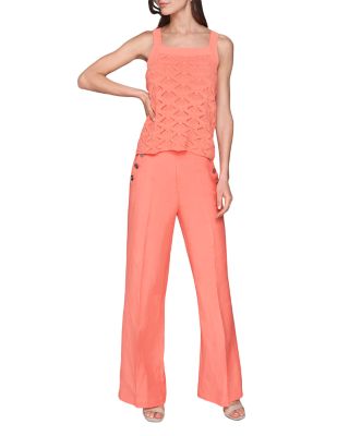 Fan Detail Sweater Tank Top