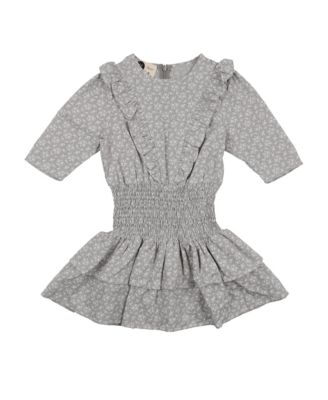 Girls' Textured Floral Short Sleeve Dress - Little Kid, Big Kid