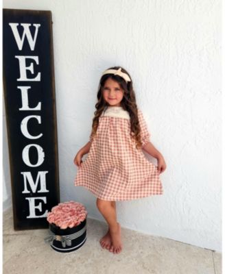 Girls' Textured Plaid 3/4 Sleeve Dress - Little Kid, Big Kid