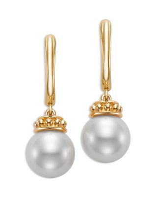 Bloomingdale's Fine Collection - Cultured Freshwater Pearl Charm Hoop Earrings in 14K Yellow Gold