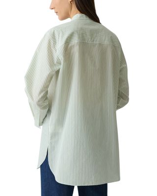 Curved Hem Tuxedo Shirt