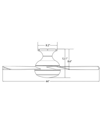 Smart Fans Odyssey 44in 3000K LED Indoor or Outdoor Flushmount Smart Compatible Ceiling Fan