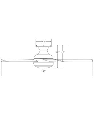 Smart Fans Odyssey 52in 3000K LED Indoor or Outdoor Flushmount Smart Compatible Ceiling Fan
