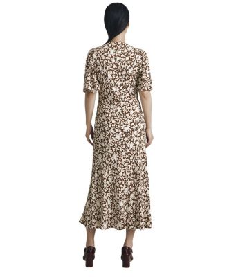 Minnie Crepe Printed Shirred Tea Dress