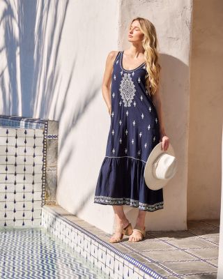 Embroidered Midi Dress
