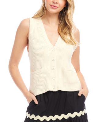 Karen Kane - Ribbed Button Sweater Vest