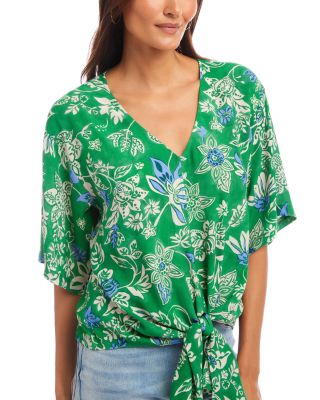 Short Sleeve Tie Front Top