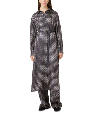 Mister Navy Silk Shirt Dress