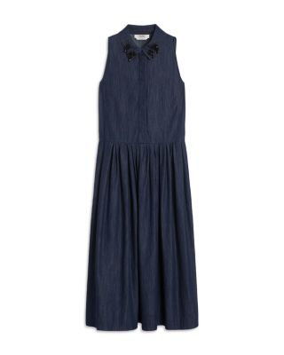 Elena Midnight Blue Cotton Dress