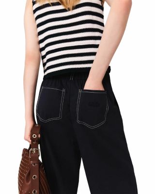 Cotton Trousers with Leather Belt