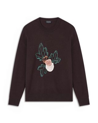 Regular Fit Embroidered Wool Sweater