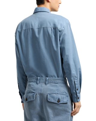 Regular Fit Twill Button Front Shirt