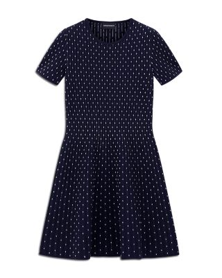 Striped and Polka Dot Jacquard Motif Dress