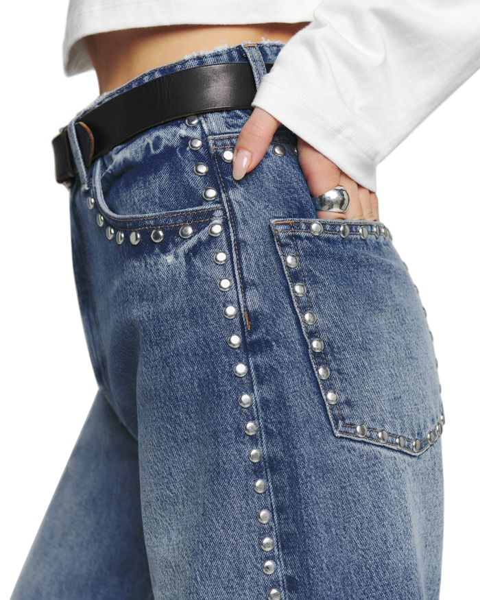 Cary High Rise Slouchy Jeans Chesapeake Studded
