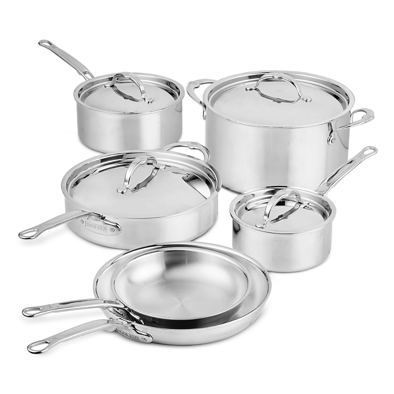 Hestan Probond Luxe 10 Piece Professional Clad Stainless Steel Cookware Set In Silver