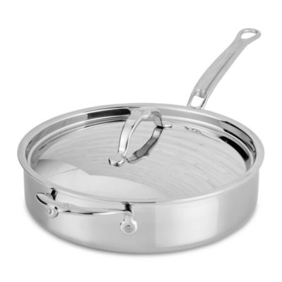ProBond Luxe 3.5 Quart Professional Clad Stainless Steel Saute Pan with Lid