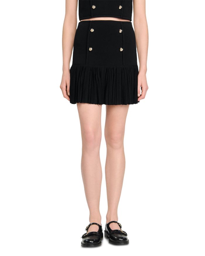 Double Breasted Ruffle Mini Skirt