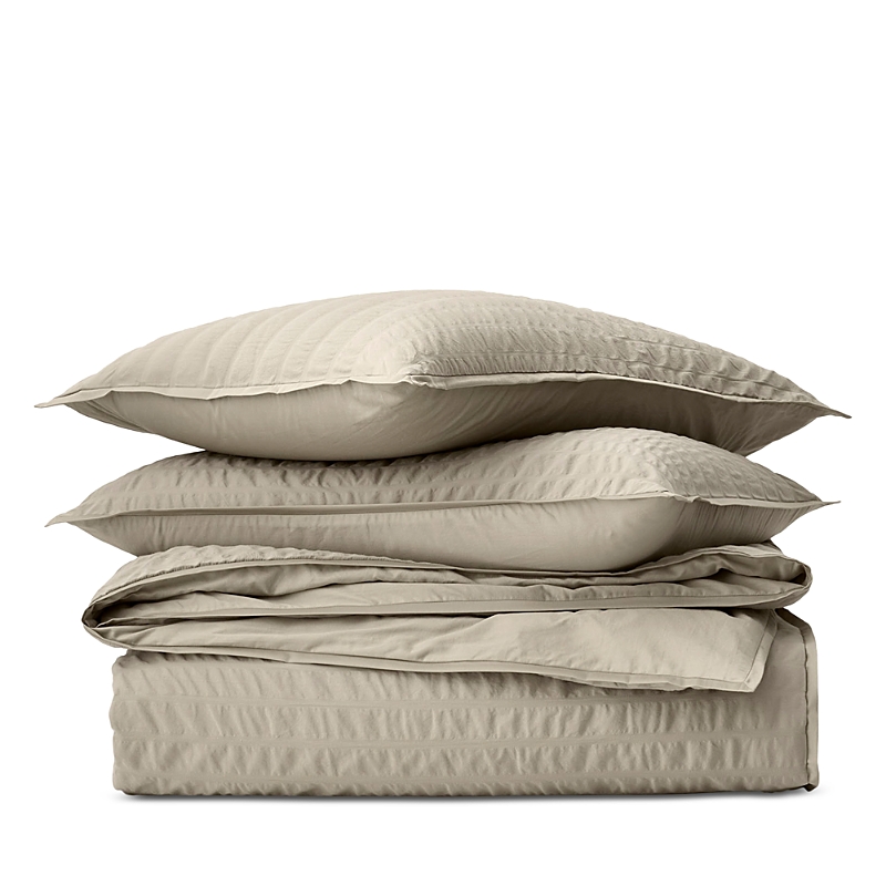 Boll & Branch Relaxed Seersucker Duvet Set, Full/queen In Neutral