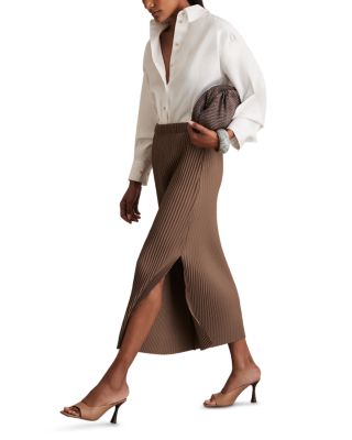 【海外限定】REISSスカート☆Chocolate Pippa Pleated Jersey Mi REISS Pippa Jersey Pleated Column Skirt | Bloomingdale's
