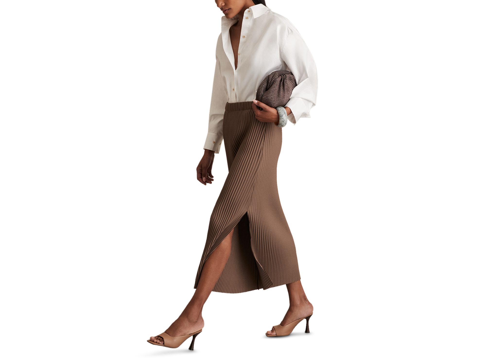 Pippa Jersey Pleated Column Skirt — Image 3