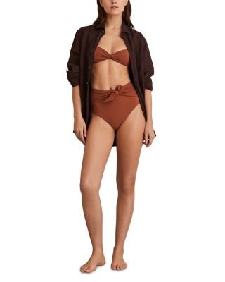 Hallie High Waisted Tie Front Bikini Bottom
